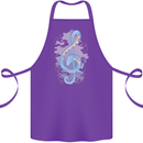 Musical Keyboard Dragon Cotton Apron 100% Organic Purple