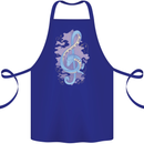 Musical Keyboard Dragon Cotton Apron 100% Organic Royal Blue