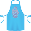 Musical Keyboard Dragon Cotton Apron 100% Organic Turquoise