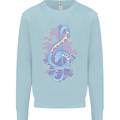 Musical Keyboard Dragon Kids Sweatshirt Jumper Light Blue