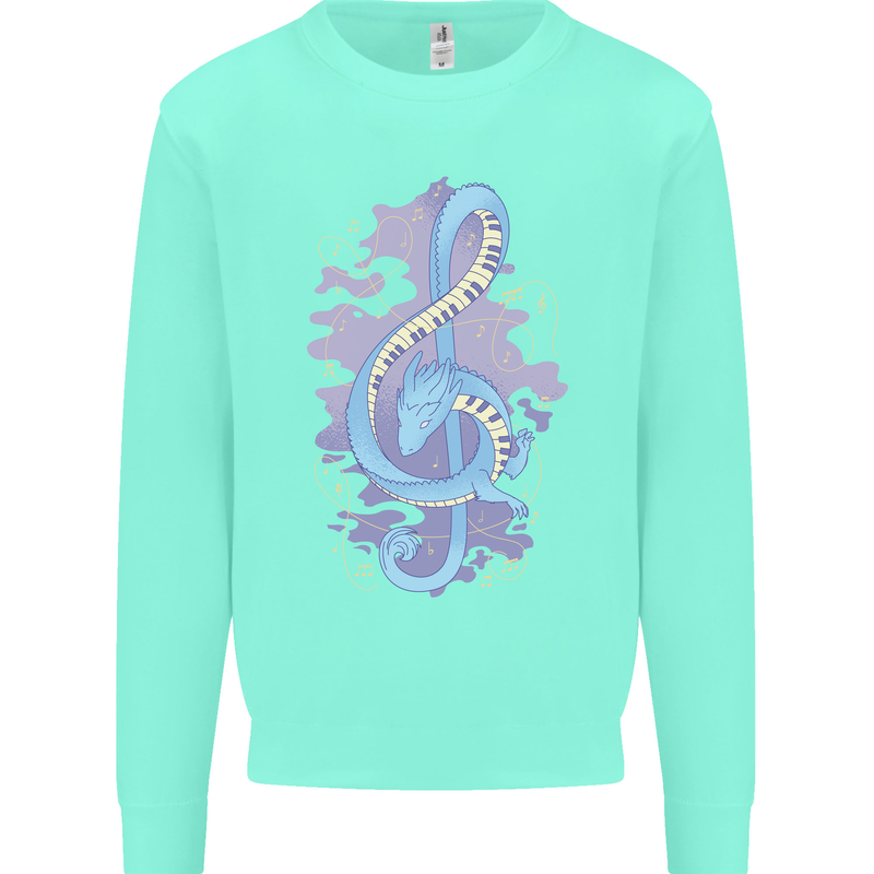 Musical Keyboard Dragon Kids Sweatshirt Jumper Peppermint