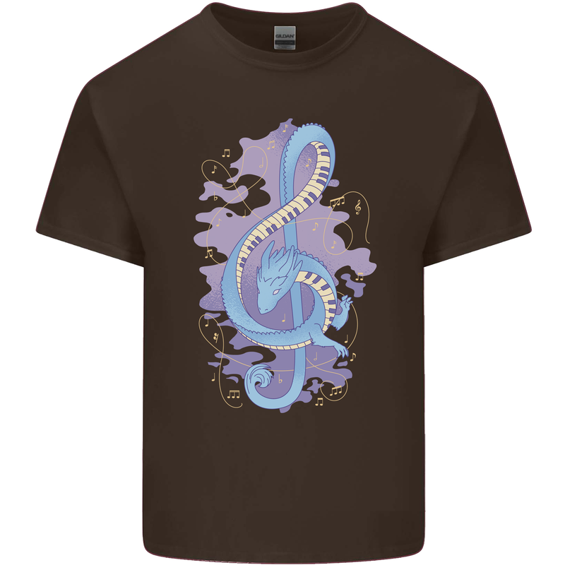 Musical Keyboard Dragon Kids T-Shirt Childrens Chocolate