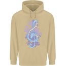 Musical Keyboard Dragon Mens 80% Cotton Hoodie Sand