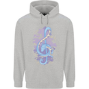 Musical Keyboard Dragon Mens 80% Cotton Hoodie Sports Grey