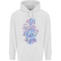 Musical Keyboard Dragon Mens 80% Cotton Hoodie White