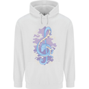 Musical Keyboard Dragon Mens 80% Cotton Hoodie White