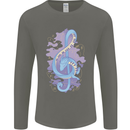 Musical Keyboard Dragon Mens Long Sleeve T-Shirt Charcoal