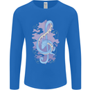 Musical Keyboard Dragon Mens Long Sleeve T-Shirt Royal Blue