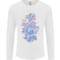 Musical Keyboard Dragon Mens Long Sleeve T-Shirt White