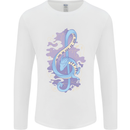 Musical Keyboard Dragon Mens Long Sleeve T-Shirt White