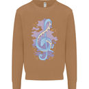 Musical Keyboard Dragon Mens Sweatshirt Jumper Caramel Latte