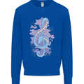 Musical Keyboard Dragon Mens Sweatshirt Jumper Royal Blue