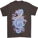 Musical Keyboard Dragon Mens T-Shirt Cotton Gildan Dark Chocolate
