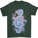 Musical Keyboard Dragon Mens T-Shirt Cotton Gildan Forest Green