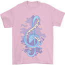 Musical Keyboard Dragon Mens T-Shirt Cotton Gildan Light Pink
