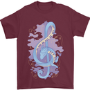Musical Keyboard Dragon Mens T-Shirt Cotton Gildan Maroon