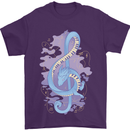 Musical Keyboard Dragon Mens T-Shirt Cotton Gildan Purple