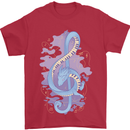 Musical Keyboard Dragon Mens T-Shirt Cotton Gildan Red