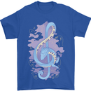 Musical Keyboard Dragon Mens T-Shirt Cotton Gildan Royal Blue