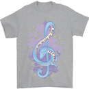 Musical Keyboard Dragon Mens T-Shirt Cotton Gildan Sports Grey