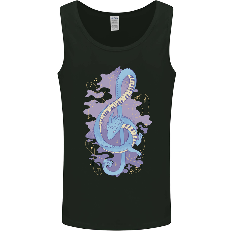 Musical Keyboard Dragon Mens Vest Tank Top Black