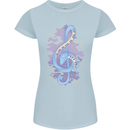 Musical Keyboard Dragon Womens Petite Cut T-Shirt Light Blue