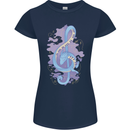 Musical Keyboard Dragon Womens Petite Cut T-Shirt Navy Blue