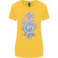 Musical Keyboard Dragon Womens Wider Cut T-Shirt Yellow