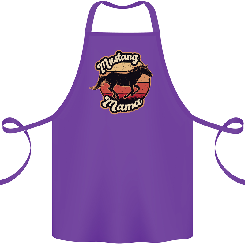 Mustang Mama Equestrian Horse Cotton Apron 100% Organic Purple