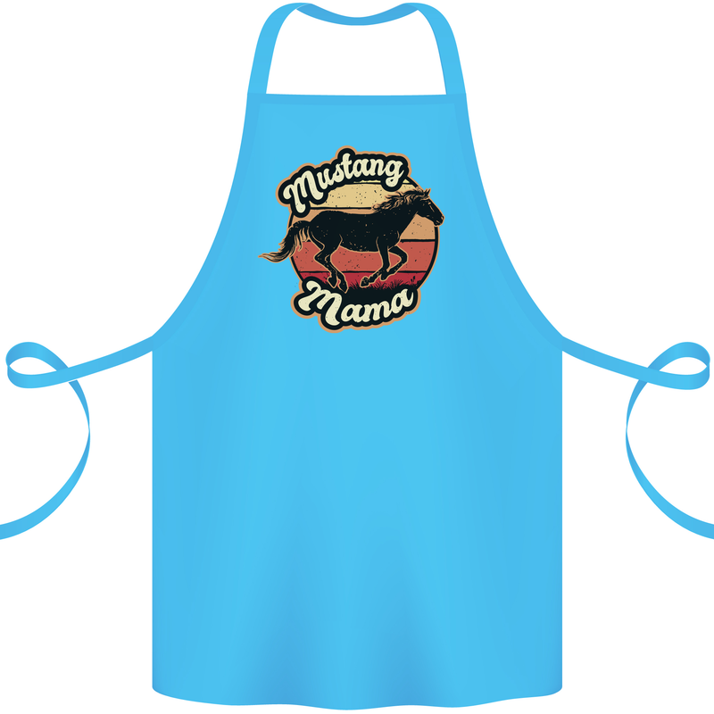 Mustang Mama Equestrian Horse Cotton Apron 100% Organic Turquoise