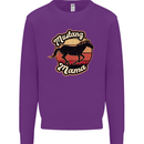 Mustang Mama Equestrian Horse Kids Sweatshirt Jumper Purple
