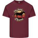 Mustang Mama Equestrian Horse Mens Cotton T-Shirt Tee Top Maroon