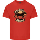 Mustang Mama Equestrian Horse Mens Cotton T-Shirt Tee Top Red