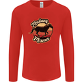 Mustang Mama Equestrian Horse Mens Long Sleeve T-Shirt Red