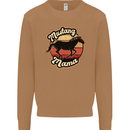 Mustang Mama Equestrian Horse Mens Sweatshirt Jumper Caramel Latte