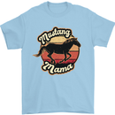 Mustang Mama Equestrian Horse Mens T-Shirt 100% Cotton Light Blue