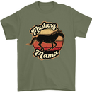 Mustang Mama Equestrian Horse Mens T-Shirt 100% Cotton Military Green