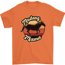 Mustang Mama Equestrian Horse Mens T-Shirt 100% Cotton Orange