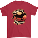 Mustang Mama Equestrian Horse Mens T-Shirt 100% Cotton Red