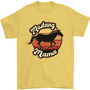 Mustang Mama Equestrian Horse Mens T-Shirt 100% Cotton Yellow