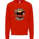 Mustang Mama Equestrian Horse Mothers Day Kids Sweatshirt Jumper Bright Red