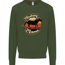 Mustang Mama Equestrian Horse Mothers Day Kids Sweatshirt Jumper Forest Green
