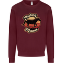 Mustang Mama Equestrian Horse Mothers Day Kids Sweatshirt Jumper Maroon