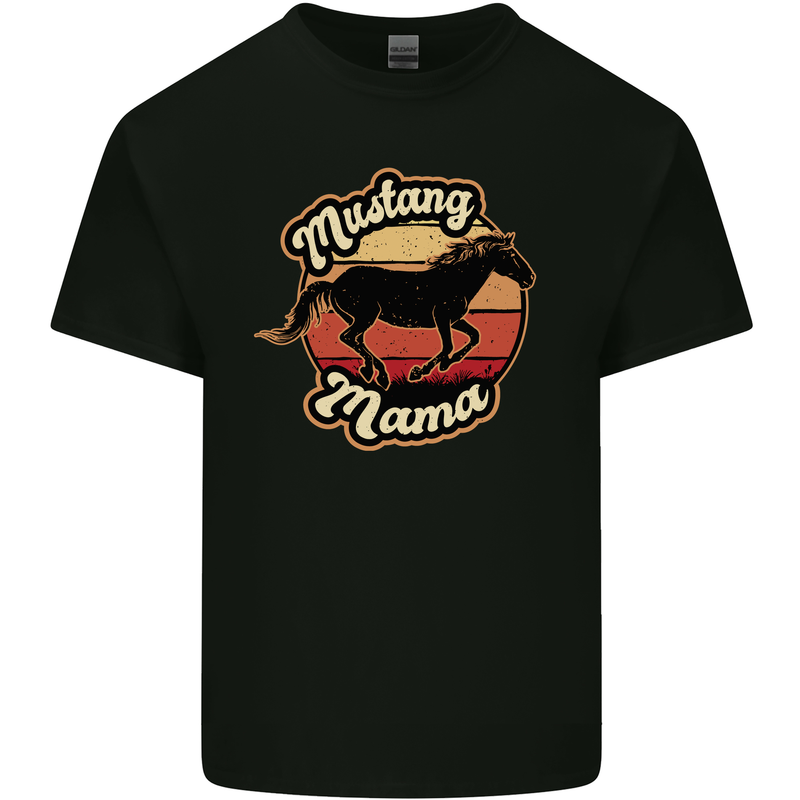 Mustang Mama Equestrian Horse Mothers Day Kids T-Shirt Childrens Black