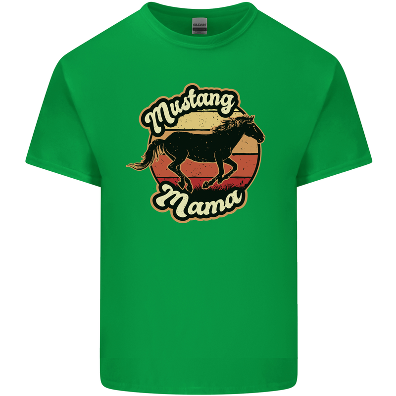 Mustang Mama Equestrian Horse Mothers Day Kids T-Shirt Childrens Irish Green
