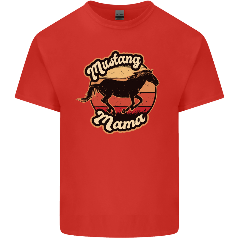 Mustang Mama Equestrian Horse Mothers Day Kids T-Shirt Childrens Red