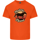 Mustang Mama Equestrian Horse Mothers Day Mens Cotton T-Shirt Tee Top Orange