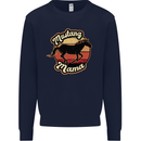 Mustang Mama Equestrian Horse Mothers Day Mens Sweatshirt Jumper Navy Blue