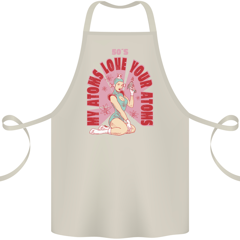 My Atoms Love Funny Physics Valentine's Day Cotton Apron 100% Organic Natural