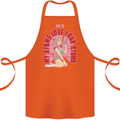 My Atoms Love Funny Physics Valentine's Day Cotton Apron 100% Organic Orange